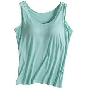 Women's Tank Top with Built In Bra, Running Yoga Racerback Tank Tops with Built In Bra, Workout Camisoles with Built In Bra (Large,Green)