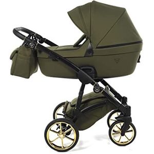 Originele Junama Termo Tex Line 4-in-1 paraplumodule combi-kinderwagen + originele accessoires Exclusive Prams (03, groen)