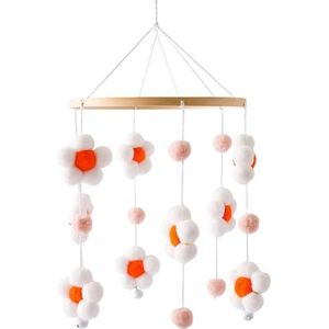 Babybedje mobiel,Moderne kindermobielen | Wiegspeeltje voor babyjongens en -meisjes van 0-12 maanden voor babykamer en plafonddecoratie, inclusief kleurrijke bloemen, kleine haarballen en Dalynn