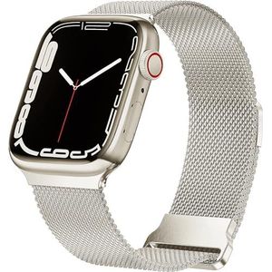 By Qubix - Milanese band - Sterrenlicht/Starlight - Extra sterke magneet - Compatible met Apple Watch 38mm / 40mm / 41mm - Compatible Apple watch
