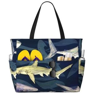HDTVTV Shark Whale Marine Life, Grote Strandtas Schoudertas Voor Vrouwen - Tote Bag Handtas Met Handgrepen, zoals afgebeeld, Eén maat