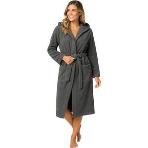 Morgenstern Badjas Dames Katoen Badstof Capuchon Sauna Spa Thuis S Grijs