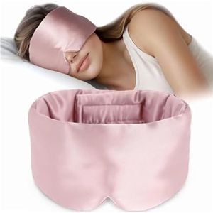 2 stuks zijden slaapmasker zachte drukloze slapende moerbei voor ooghuid anti-rimpels voor slaap (roze)