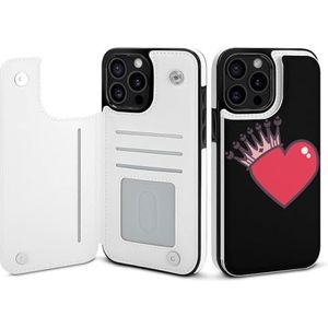 Love Queen Portemonnee Flip Case Voor iPhone 15/iPhone 15 Plus/iPhone 15 Pro/iPhone 15 Pro Max Stand Cover Met Kaartsleuven Houder