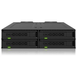 ICY DOCK 4-Bay U.2/U.3 PCIe 4.0 NVMe SSD wissellijst met schroefloze trays in 5,25 inch schacht - ExpressCage MB324V4P-B