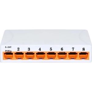 SOEWGAIJI Gigabit Ethernet Switch 5/8 Poorten 1000Mbps RJ45 Hub High Performance Internet Splitter Switch Netwerk Ethernet Smart Switch (Kleur: Wit 8 poorten)