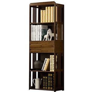 Boekenkasten Bamboe boekenplank Meerlaagse boekenkast Stevige constructie Vintage vloerstaand rek Boekenkast Boekenplanken voor thuis Ruimtebesparend
