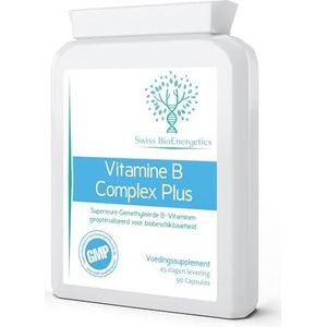 Vitamine B Complex Plus - 90 capsules - Superieure gemethyleerde formule met toegevoegde choline, PABA & Inositol - Inclusief essentiële Multi B-Vitaminen B1, B2, B3, B5, B6, B12, biotine en
