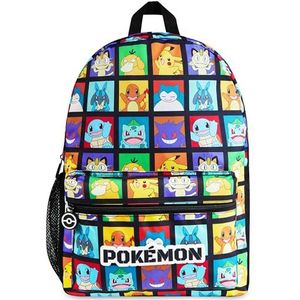Pokémon rugzak voor kinderen en tieners, Pikachu rugzak, schooltas, spelrugzak, reistas voor dagjes uit, PE-sporttas, anime-cadeau, Meerkleurig, 40x28x10cm