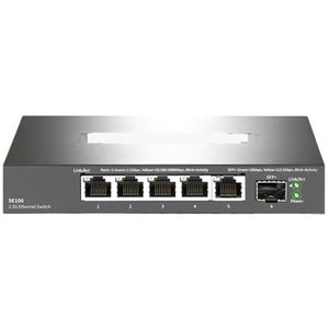 2.5G Netwerk Switch 5-Port 2500Mbps Ethernet Switch met 10G SFP+ Installatie Onbeheerd Home Laboratorium Internet Splitter voor Kleine Hub (Kleur: EU Adapter)