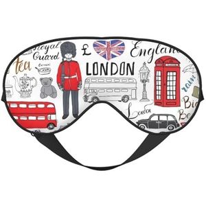 I Love London Print Comfortabele Slaap Oogmasker Mannen Vrouwen Lichtgewicht Reizen Nap Meditatie Yoga Werk
