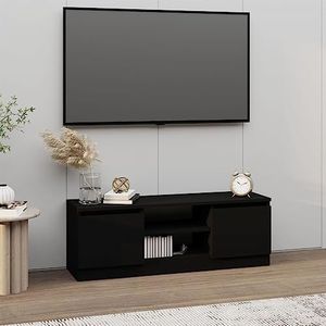 TV Kast met Deur Zwart 102x30x36 cm