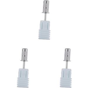 3 Set van RVS Schuren Band Doorn Bit voor Nail Boor Machine Acryl Nail Zilver, 0,5 x 0,25 inch