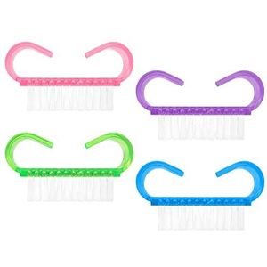 Handvat Grip Nagelborstel Vingernagel Scrub Reinigingsborstels Vingernagel Scrub Reinigingsborstels voor tenen en nagels Cleaner Pedicure Borstels voor Tenen en Nagels 4 Pack