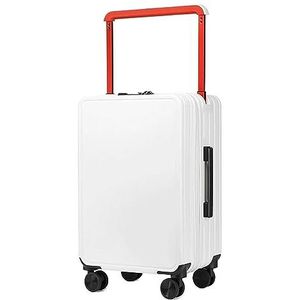 Cabinebagage Rolkoffer, USB Interface Koffers Trolley Bagage Universele Wielen TSA Douane Cijferslot Reiskoffer Handbagage (Color : White, Size : 20 in)