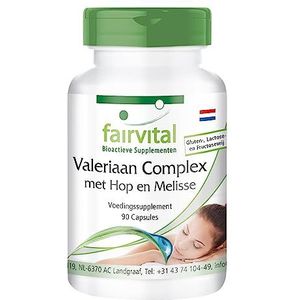 Fairvital | Valeriaan complex - HOOG GEDOSEERD - VEGAN - 90 capsules - valeriaanwortel extract 4:1 met hop en citroenmelisse