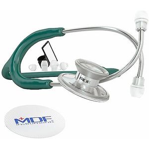 MDF® Acoustica® Deluxe Lichtgewicht Dubbelkoppige Stethoscoop - Gratis Onderdelen voor Leven Programma & Levenslange Garantie - Aqua Groen (MDF747XP-09)