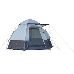 Outsunny kampeertent 3-4 persoons tent familietent koepeltent 210T PU3000mm eenvoudige montage staalgrijs + zwart 240 x 240 x 195 cm