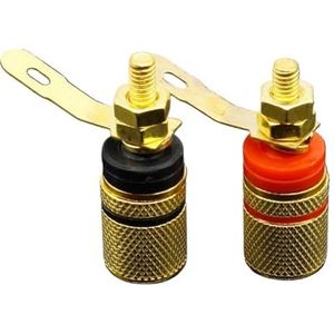 4 mm Banaanstekkers Vergulde Versterker Terminal Luidspreker Terminal Binding Post Banaan Banaan Socket Kabel Terminal (Rood)