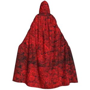 NEZIH Rode roos 1 heksen- en vampierkostuum, mantel, carnavalskostuum, cape met capuchon voor volwassenen, geschikt voor carnavalsfeesten