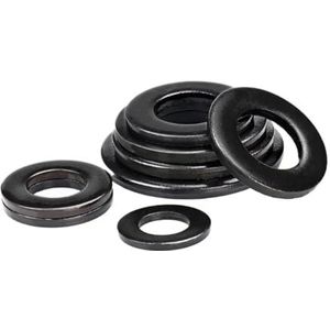 Koolstofmetalen platte ringen, 1/2/5/10/20/50/100 stuks M2-M45 DIN125 klasse 8.8 zwarte koolstofstalen vlakke ring, vlakke pakking(M18x56x4 x2pcs)