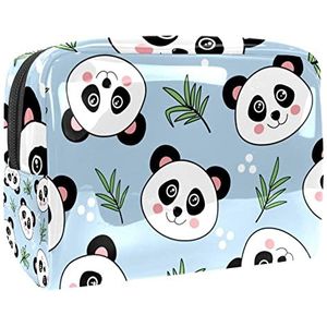 Panda Bamboe Print Reizen Cosmetische Tas voor Vrouwen en Meisjes, Kleine Waterdichte Make-up Tas Rits Pouch Toiletry Organizer, Meerkleurig, 18.5x7.5x13cm/7.3x3x5.1in, Modieus