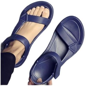 Dames Zomer Slippers Zomer heren sandalen sandalen en slippers, trendy antislip soft zool, match sporten en recreatie strand schoenen Sloffen (Color : Blue, Size : 43)