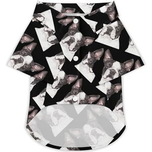 Leuke Boston Terrier Hond Hond Hawaiiaanse Shirts Gedrukt T-Shirt Strand Shirt Huisdier Kleding Outfit Tops XS