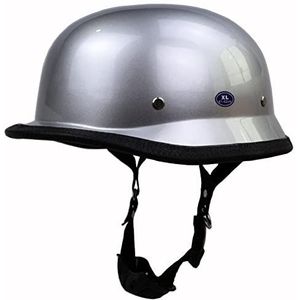 Motorhelm, Heren Dames Duitse Stijl Helm DOT Certificering for Cruiser Straat Scooter Bromfiets Cap Jet F,XXL(E,M(5556 cm))