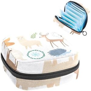 Opbergtas voor maandverband, menstruatiecup zakje tampon tas, menstruatiepads, houder organizer voor vrouwen en meisjes, inktdieren