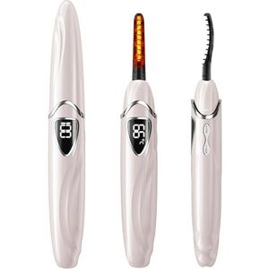 EYECURL Verwarmde wimperkruller, S600, nauwkeurige temperatuurregeling, elektrische wimperkruller, intelligente power-off, natuurlijke make-up die lang meegaat, roze/zilver