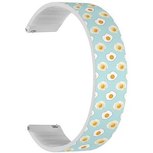 Solo Loop band compatibel met Forerunner 645/645 Music, Forerunner 55, Garmin Forerunner 245/245 Music (Fried Eggs Breakfast), snelsluiting, 20 mm elastisch siliconen bandje, accessoire, Siliconen,