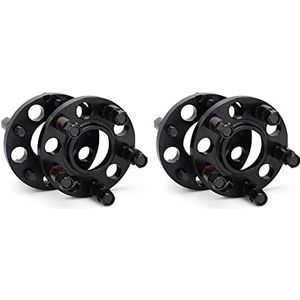 5x120 Past Voor Bmw Forged 6061 T6 Grade Aluminium Verspringende Wiel Spacers Kit (2) 15mm & 20mm W/Verlengde Bouten Cone Seat Afstandhouders(Volledig zwart)