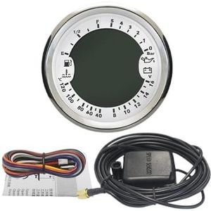Multifunctionele meter for auto's en boten, 85 mm GPS-snelheidsmeter, vrachtwagen, boot, digitale LCD-snelheidsmeter, toerenteller, 0-10 bar(0-5Bar WS)