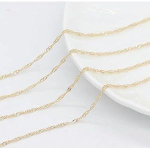 14K echt vergulde 1,3 mm dunne ketting voor doe-het-zelf sieraden maken, groothandel messing kettingen accessoires bevindingen-14k verguld_g-lengte 1 meter