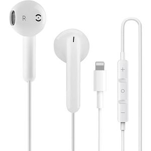 Lightning Hoofdtelefoon met Kabel, In Ear Lightning Koptelefoons voor Apple iPhone 14/13/12/11/8/7/X/Pro/Pro Max, iPad, MFi-Gecertificeerd, Hi-Fi Stereo