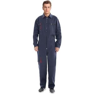 Oralidera Heren werkkleding overall slijtvaste functionele overalls polycotton mechanics boilersuit broek met meerdere zakken, marineblauw, L