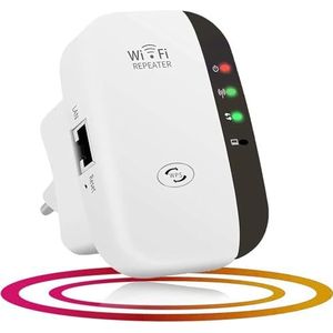 MKOIJN WiFi-repeater, WiFi Range Extender 300 Mbps 2,4 GHz Wireless Repeater Booster, met LAN-poort/WPS-knop/access point, repeater Wifi Home ondersteunt repeatermodus