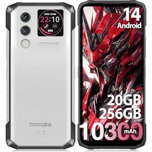 DOOGEE Blade10 Max Mobiele Telefoon, onbreekbaar, 10300 mAh, 90 Hz, 6,56 inch HD+ en 1,54 inch achterscherm, 20 GB + 256 GB/2 TB, 50 MP camera Android 14 smartphone, onbreekbaar, 3 kaartsleuven,