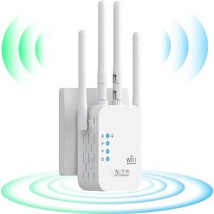 WLAN-repeater, wifi-signaalversterker, 1200 Mbps, dual-band WLAN-extender, 5 GHz en 2,4 GHz, wifi-versterker met ethernet-poort, 360°-dekking, compatibel met alle wifi-routers