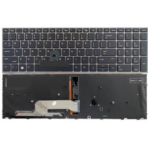 Spaanstalig verlicht toetsenbord voor HP ZBOOK 15 G5/15 G6/17 G5 notebook(US Hole Gray)