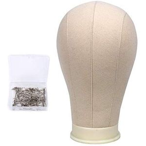 Pruik Accessoires Kit Voor Maken Menselijk Haar Pruiken Haar Dresser Training Tool 21 inch Canvas Blok Hoofd