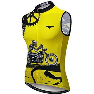 Weimostar Fietsshirt mannen fiets mouwloos fietsvest racefietskleding paardrijden racen MTB shirt Mountain paardrijden sport top geel M