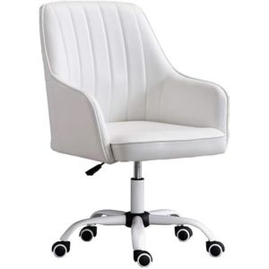 Ergonomische bureaustoel voor thuis, moderne draaibare bureaustoel, PU-lederen bureaustoel, 360 ° draaibare fauteuil, receptiestoel, taakstoel voor thuiskantoor, conferentie, studeerkamer,