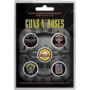 Guns n Roses Badge/button Bullet Logo Set van 5 Multicolours