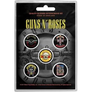 Guns n Roses Badge/button Bullet Logo Set van 5 Multicolours