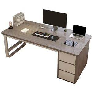 Office Desk，Computer Desk，desk with drawers, home study desk, metal table legs, suitable for bedroom, home office and other scenes(Gray,47.2in*19.7in*29.3in)