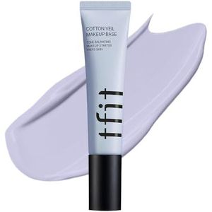 TFIT Katoenen sluier make-up basis - vlekkeloze dekking voor doffe huid, toon up corrector, lichtgewicht, alle huidtype, Koreaanse make-up, 02 levendig paars, 1 oz.