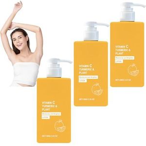 Kurkuma & Vitamine C Gezichts- en Lichaamsmoisturizer Lotion,Kurkuma Body Lotion,Anti-Aging Huidverstevigende & Verhelderende Crème,Moisturizer voor Droge Huid - Verwijderen van Donkere Vlekken (3pcs)