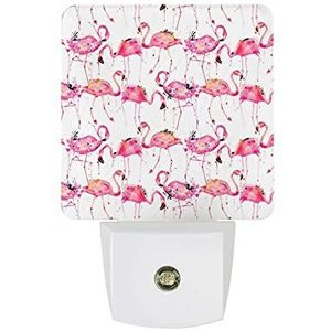 Aquarel Flamingo's Nachtlampje Leuke Lamp Nachtkastje Nachtlampjes Wandlampen Voor Mannen Vrouwen Gift